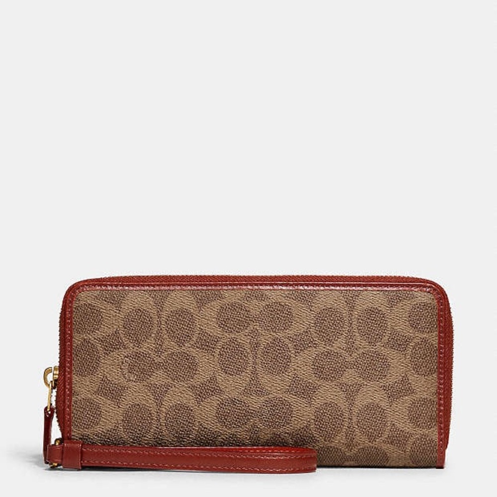 Coach Brown Signature Wallet-strap not included